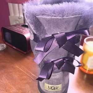 Purple Bow-back Ugg Boots